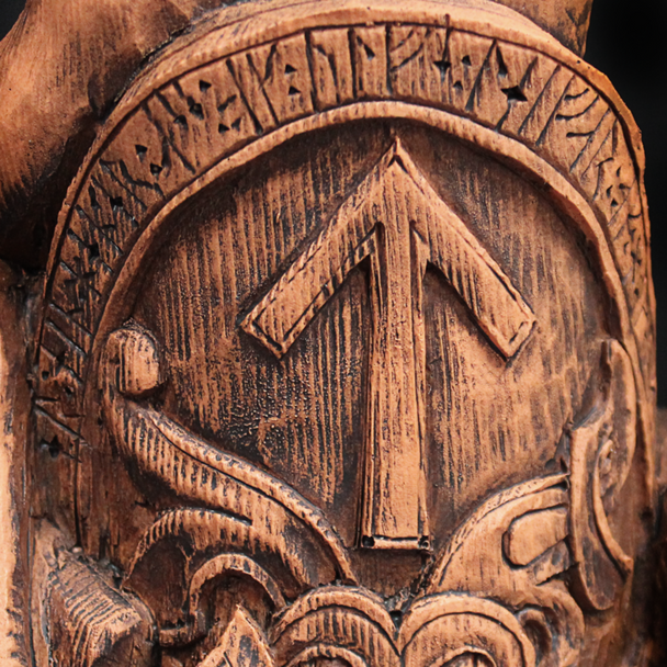 Seated Tyr Statue -Norse Pagan Statue - Wiccan and Witchcraft Altar tools & Supplies Side 4 detail Seated Tyr Statue -Norse Pagan Statue - Wiccan and Witchcraft Altar tools & Supplies Side 4 detail