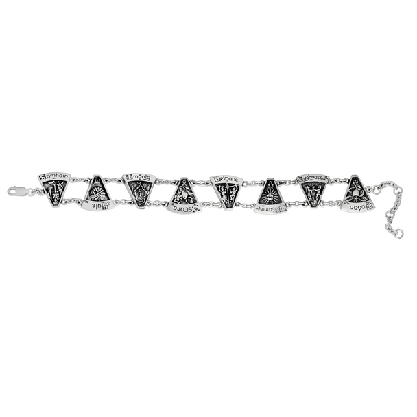 Wheel of the Year sterling silver bracelet wiccan and wicca jewelry
