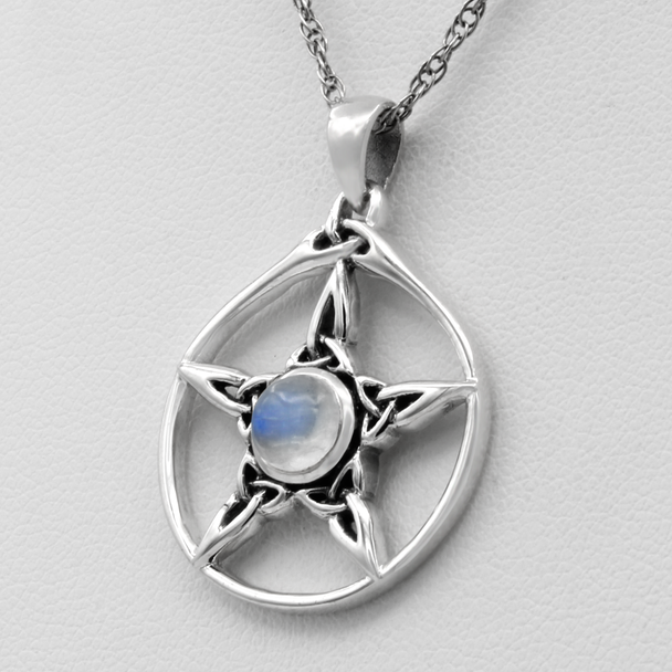 Modern Witchcraft Triquetra Pentacle Necklace Pagan and Witch Jewelry Design