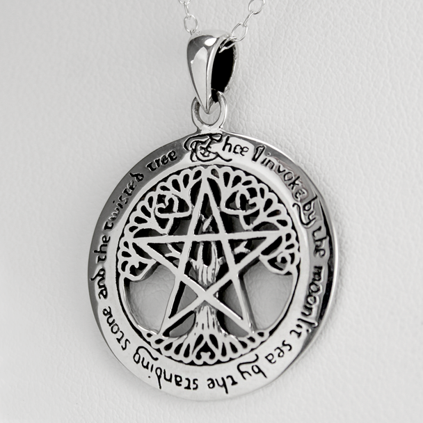 Wiccan Store & Pagan Jewelry : Wicca Sterling Silver Tree Pentacle Pendant Necklace Wiccan Store & Pagan Jewelry : Wicca Sterling Silver Tree Pentacle Pendant Necklace
