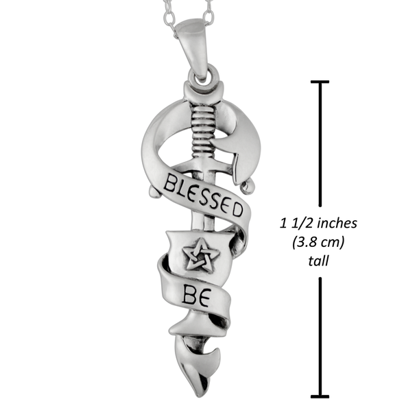 Pagan Necklace Pendant |  Sterling Silver Wiccan Jewelry | Chalice and Blade | Sizing
