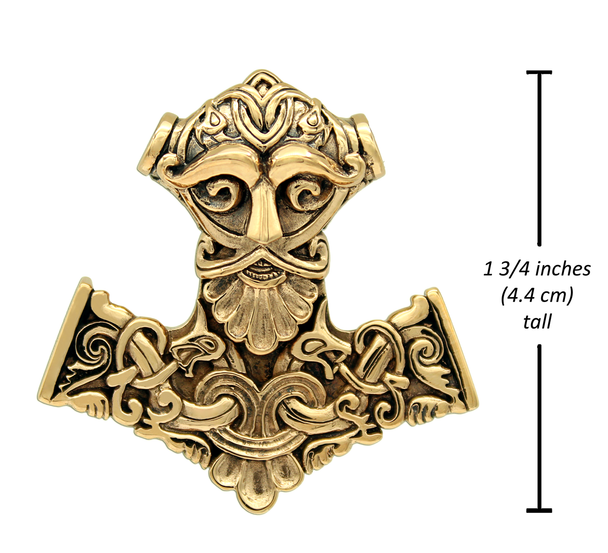 Bronze Thor Hammer Pendant Norse pagan God jewelry
