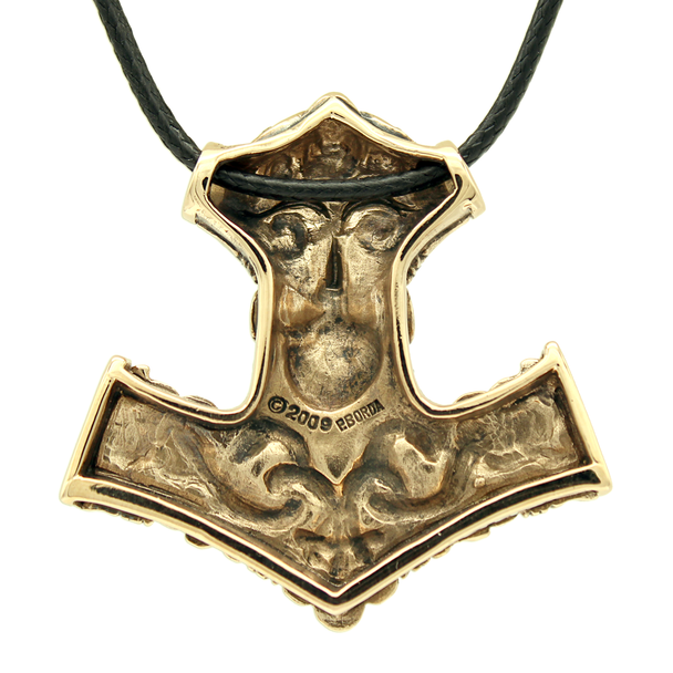 Bronze Thor Hammer Pendant Norse pagan God jewelry