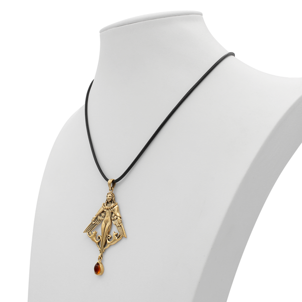 Bronze Freya Pendant with Amber Bronze Freya Pendant with Amber