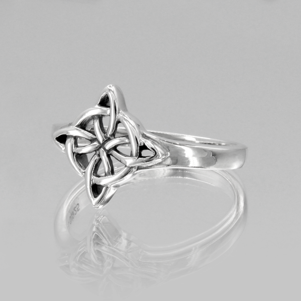 Witches Knot Witchcraft and Celtic Pagan Ring Sterling Silver Jewelry