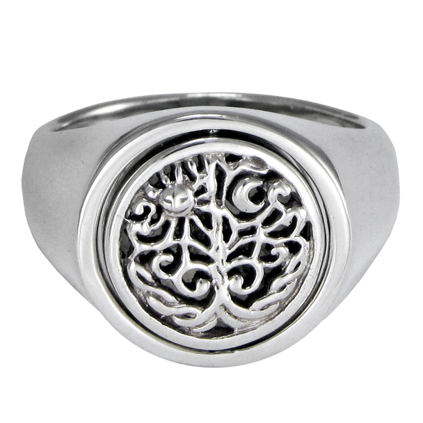 Pagan Jewelry: Tree of Life & Moonstone Flip Ring | Wiccan Gift