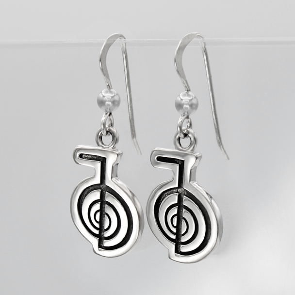 Cho Ku Rei Earrings - Sterling Silver Reiki Power Symbol Jewelry
