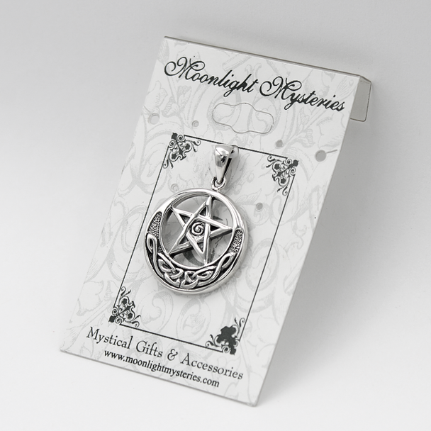 Celtic Knot Pentacle Necklace Pagan Jewelry Witch Star Amulet Wicca Charm
