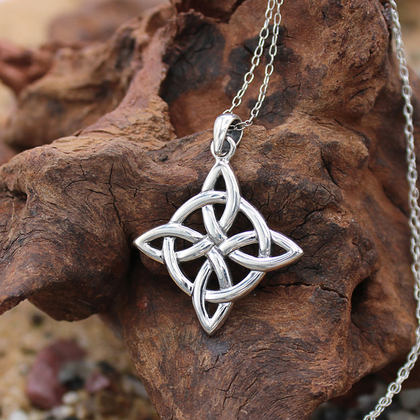 Witchcraft Jewelry | Witches Knot Necklace | Wiccan Pendant | .925 Sterling Silver | Spiritual, Metaphysical, & Occult Symbol | Wiccan & Witchcraft Supplies | Protection Amulet