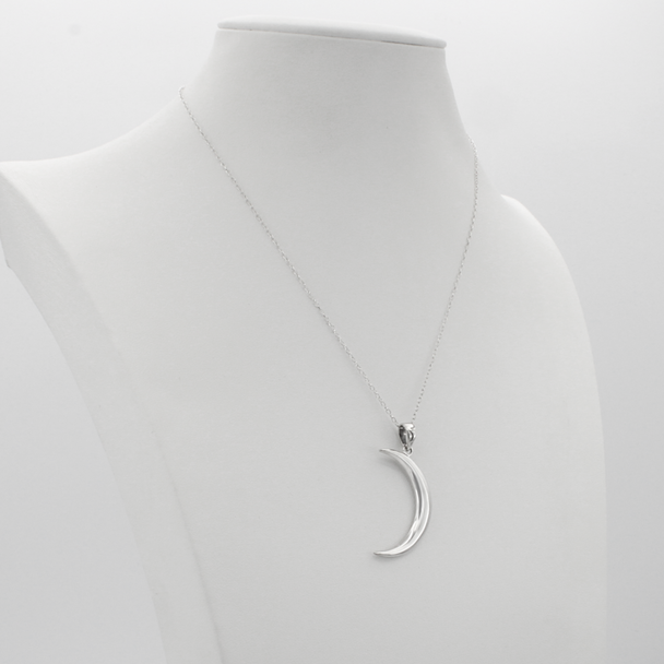 Wiccan Crescent Moon Silver Witch Jewelry Witchy Pendant Necklace