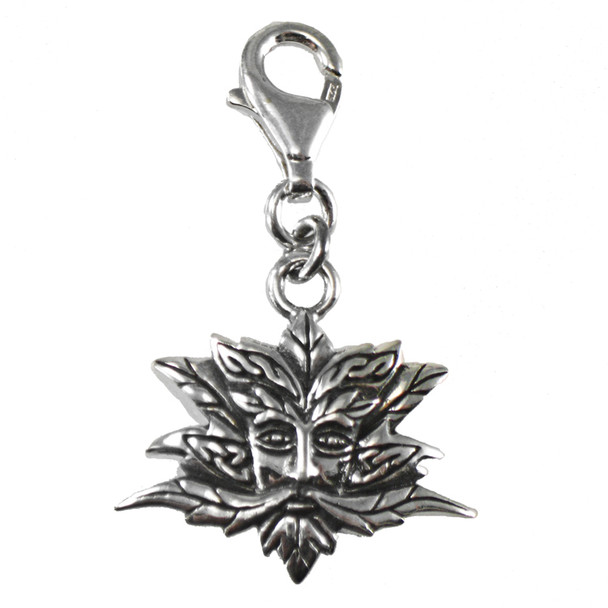 Sterling Silver Green Man Clip Charm  Pendant