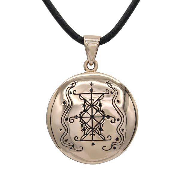 Papa Damballah Wedo Pendant Necklace - Bronze Voodoo Talisman Jewelry