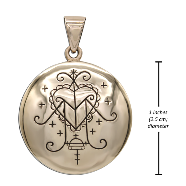 Ezili Freda Pendant Measurement 1 Inch (2.5 cm) Diameter Ezili Freda Pendant Measurement 1 Inch (2.5 cm) Diameter