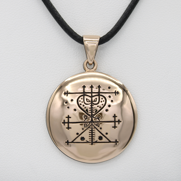 Bronze Maman Brigitte Loa Veve Pendant Necklace