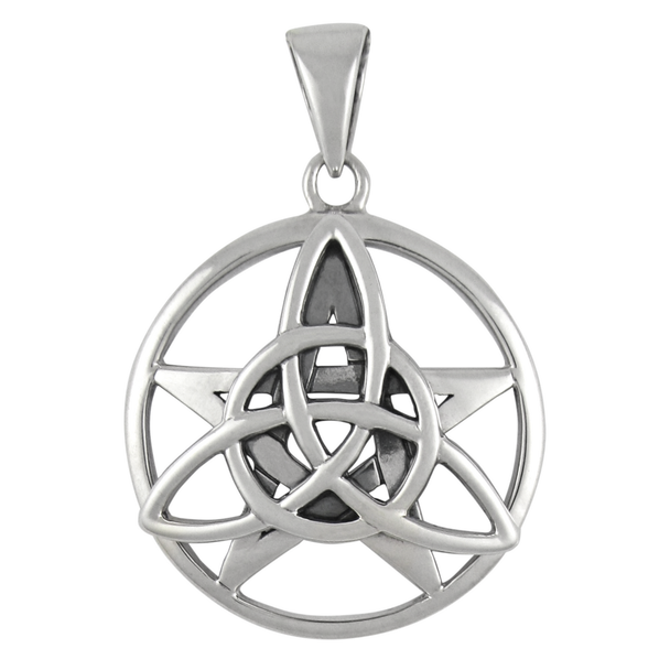 Sterling Silver Celtic Triquetra Pentacle Pendant