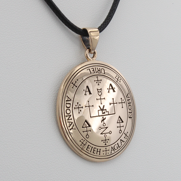 Archangel Uriel Sigil Necklace - Bronze Angel Talisman Jewelry