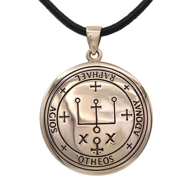 Archangel Raphael Sigil Pendant Necklace - Bronze Healing Talisman