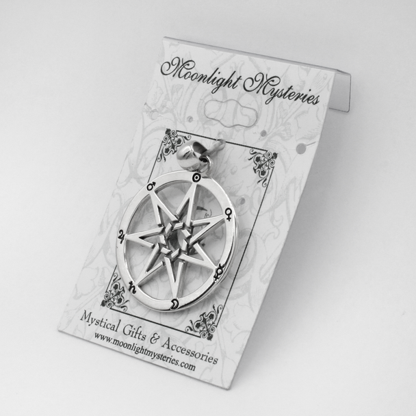 sterling silver faery star septagram necklace wiccan witchcraft pagan occult jewelry fairycore witchcore faery wicca