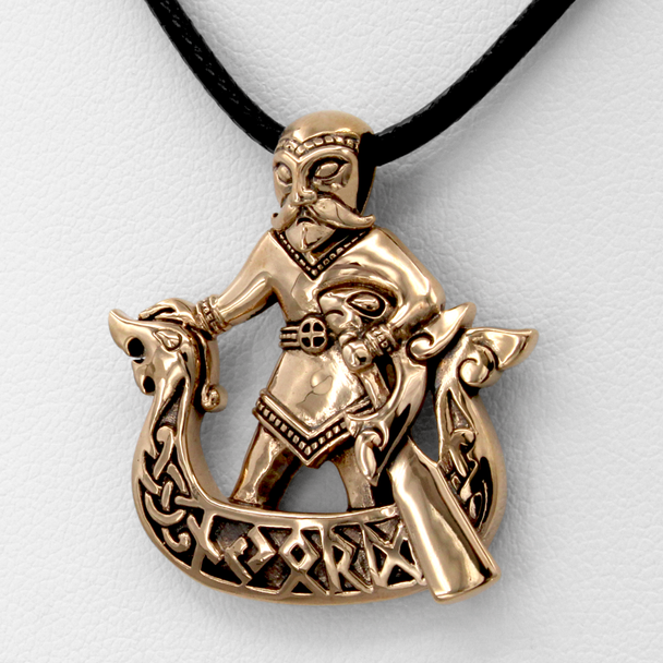 Bronze Norse God Njord Pendant