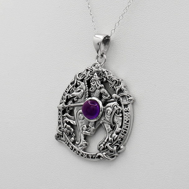 Sterling Silver Odin Sleipnir Necklace | Norse Pagan Necklace | Pagan Jewelry | Norse Wicca Pendant | Heathen Adornment