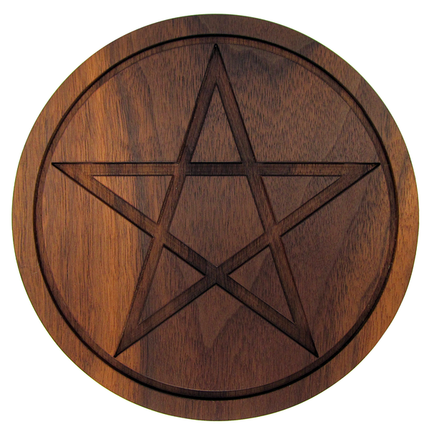 Solid Wood Walnut Wiccan Pentacle Paten Altar Tile Unfinished Witchcraft  Supplies Wiccan Tools