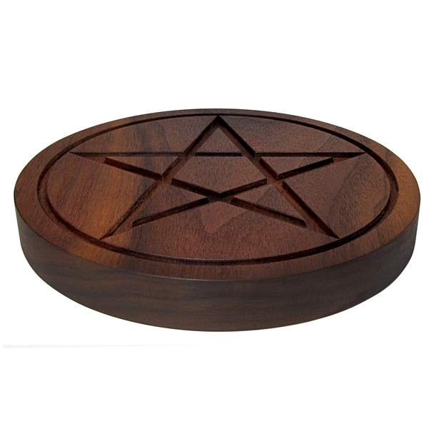 Solid Wood Walnut Wiccan Pentacle Paten Altar Tile Unfinished Witchcraft  Supplies Wiccan Tools