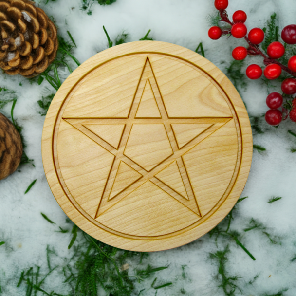 The Modern Witch Shop: Solid Birch Wood Wiccan Tools: Pentacle Altar Tile, Magickal Occult Tool and Paten | Finished Wiccan and Witchcraft Supplies The Modern Witch Shop: Solid Birch Wood Wiccan Tools: Pentacle Altar Tile, Magickal Occult Tool and Paten | Finished Wiccan and Witchcraft Supplies