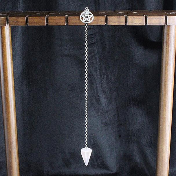 Rose Quartz Pentacle Pendulum - Divination Altar Tools & Witchcraft Supplies