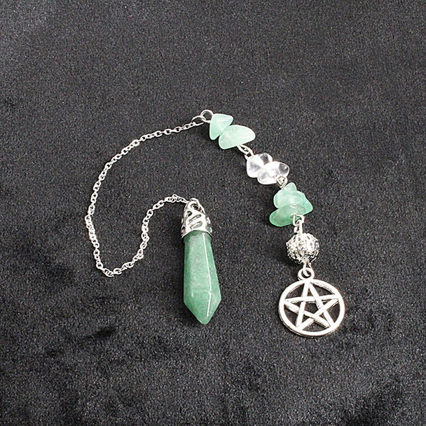 Pentacle Pendulum - Handcrafted Divination Altar Tools & Witchcraft Supplies Green Aventurine