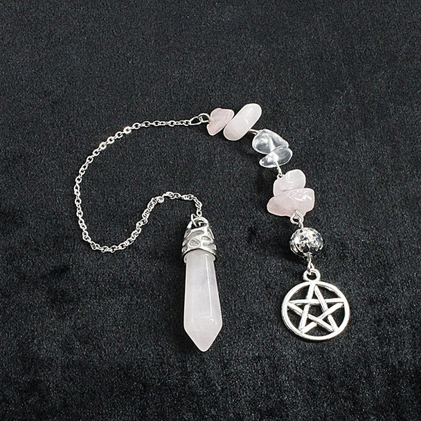 Handcrafted Rose Quartz Pentacle Pendulum - Divination Altar Tools & Witchcraft Supplies