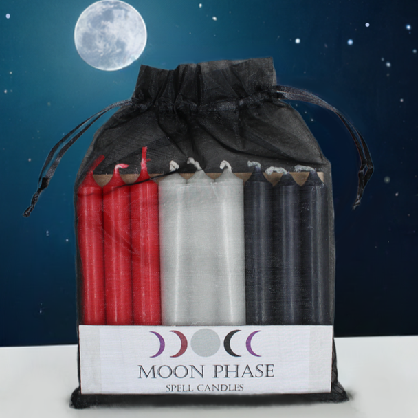 full moon spell candles | Witchcraft Moon Phase Spell Candle Kit | Wiccan spell candle set | Witchy Gifts and Supplies