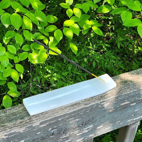 Selenite Crystal Incense Burner wiccan, pagan, witchcraft, witch, metaphysical, new age, online store, occult, ritual and esoteric supplies