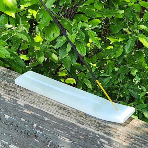 Selenite Crystal Incense Burner wiccan, pagan, witchcraft, witch, metaphysical, new age, online store, occult, ritual and esoteric supplies