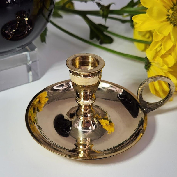 brass gothic witchcraft candle holder, chime candle holder, spell candle holder, mini candle holder, pagan altar supplies, wiccan altar, witchy decor, ceremonial magick tools, ritual tool, witchcore