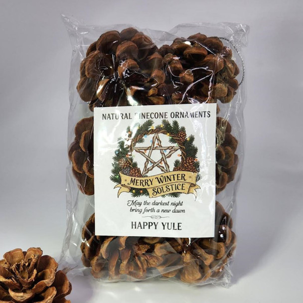 Natural Witchy Pinecone Yule Ornaments | Yule Gift | Wicca Gift | Pagan Gift | Witch Gift Idea 6 Count
