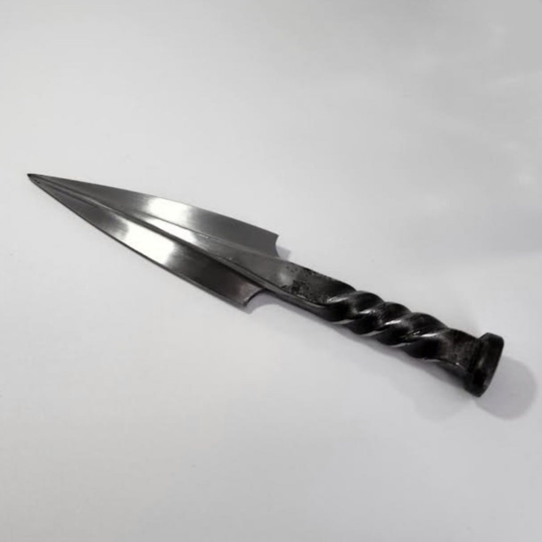 The Black Spiral Athame | Handmade Ritual Dagger | Wiccan Altar Tool | Rites and Sacred Space Supplies | Occult, Spells, Ceremonies, Witchcraft Practices  | Black handled knife | High Magick