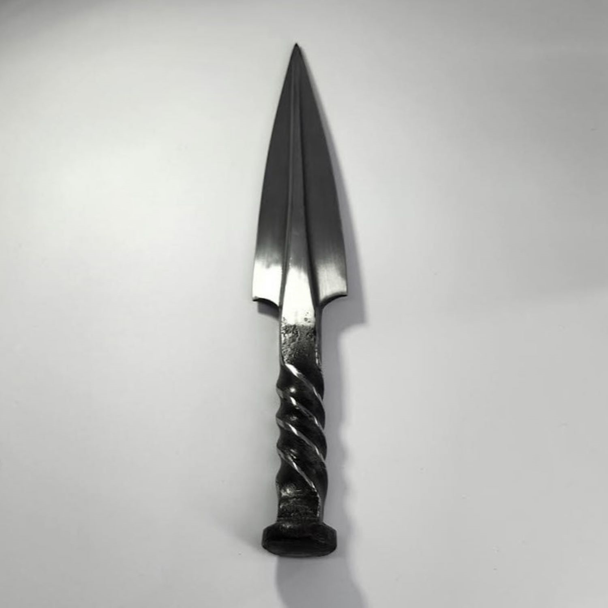 The Black Spiral Athame | Handmade Ritual Dagger | Wiccan Altar Tool | Rites and Sacred Space Supplies | Occult, Spells, Ceremonies, Witchcraft Practices  | Black handled knife | High Magick