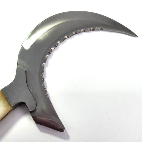 The Moonlight Boline Handcrafted Wiccan White Handled Druid Knife | Pagan Altar Tool | Sickle for Witch and Pagan Altar |  Sacred Space Ritual Item | Magical Herb Harvesting The Moonlight Boline Handcrafted Wiccan White Handled Druid Knife | Pagan Altar Tool | Sickle for Witch and Pagan Altar |  Sacred Space Ritual Item | Magical Herb Harvesting