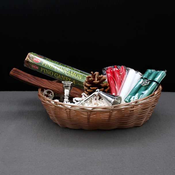 Yule Gift Basket - Yule supplies - Wiccan Pagan Present - Witch Store Supplies - Handcrafted Witchy Gifts