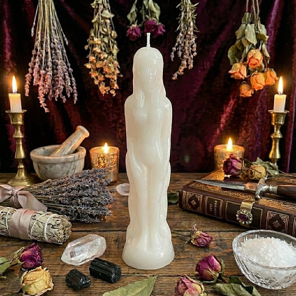 White figure candle | Female image candle | Candle magic for healing | Witchcraft supplies | Sympathetic magic doll | Ritual candles