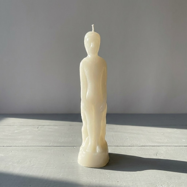 White male figure candle | Man image candle | Candle magic for healing | Witchcraft supplies | Sympathetic magic poppet | Ritual candles white