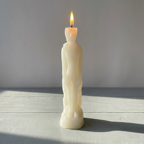 White male figure candle | Man image candle | Candle magic for healing | Witchcraft supplies | Sympathetic magic poppet | Ritual candles white