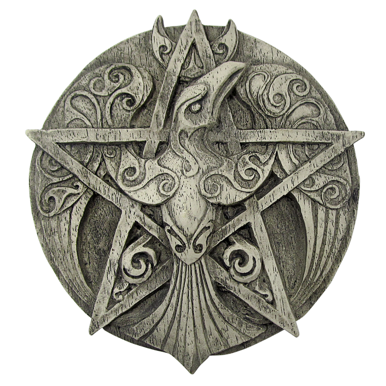 Crescent Raven Pentacle Plaque