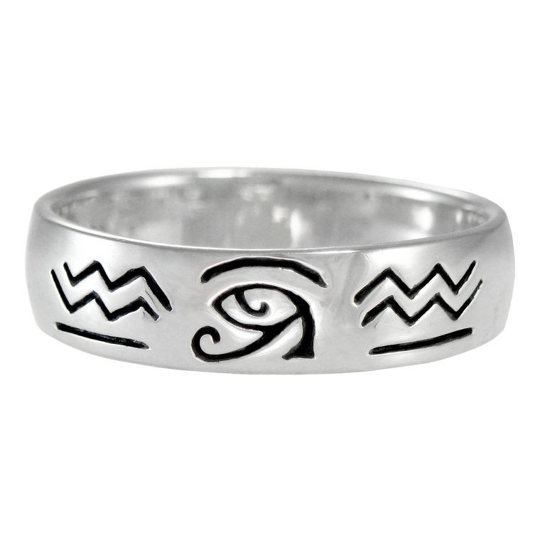 Silver Eye of Horus Ra Udjat Egyptian Ring