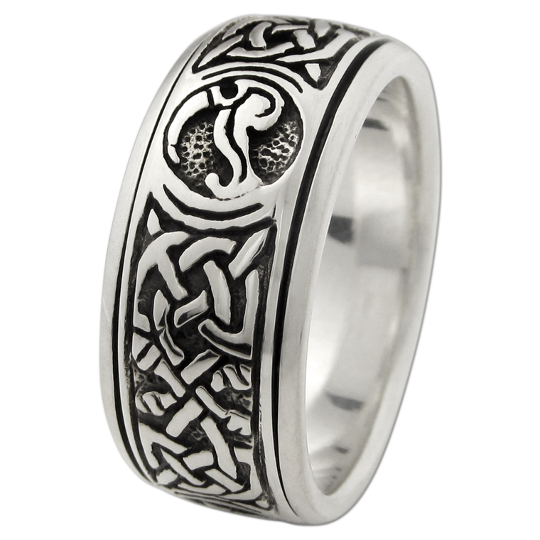 Silver Celtic Knot Pentacle Spinner Worry Ring