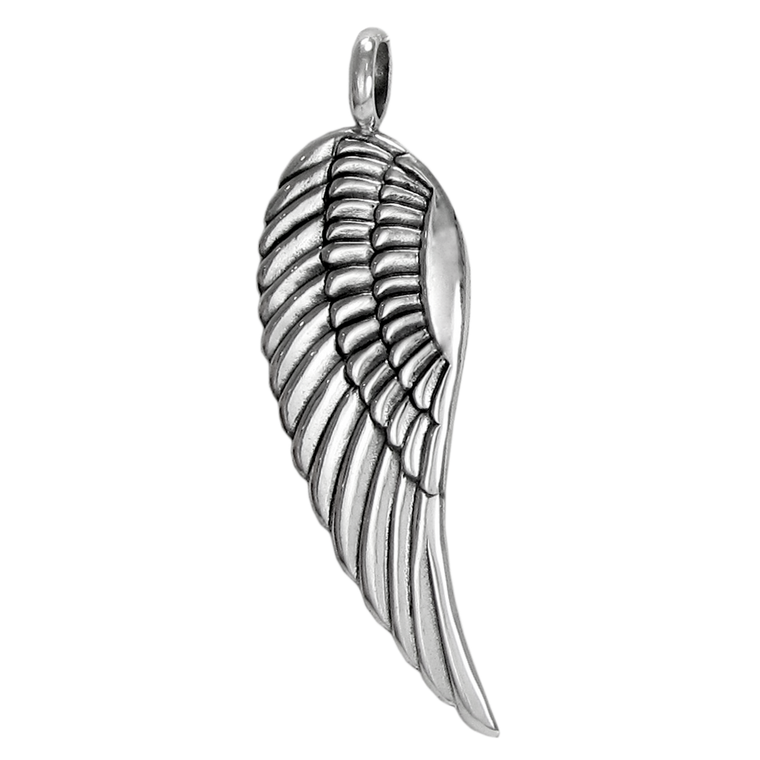 Large Sterling Silver Angel Wings Pendant