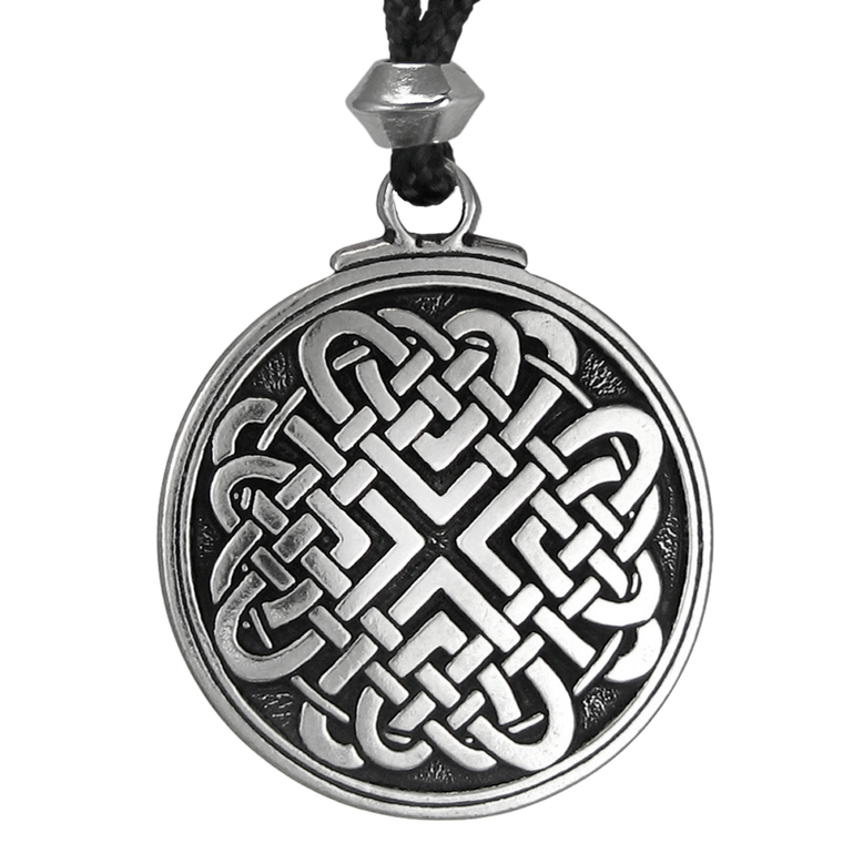 Celtic Love Knot Necklace Woven Heart Pewter Pendant