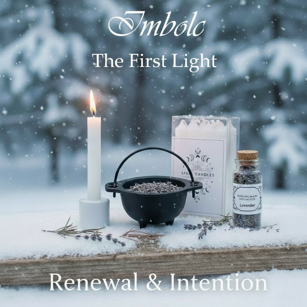 The First Light: An Imbolc Collection As the earth quickens, we honor the return of the sun and the sacred flame of the Goddess Brigid. This Imbolc, also known as Candlemas, is a season of profound Purification and Renewal. Whether you are a solitary practitioner or part of a Coven, our curated Apothecary offers Ethically Sourced, Organic, and Handcrafted tools to help you transition from winter’s stillness to the first stirring of spring. Elevate your Altar with our Bespoke and Minimalist essentials. From Artisanal White ritual candles that symbolize the growing light to Sourced Botanicals like high-vibration Lavender, every item is chosen for its Esoteric potency. Prepare your space with the cleansing scent of Incense, or use a Selenite wand to sweep away stagnant energy, ensuring your Hearth is ready for the year ahead.  Explore our collection of Metaphysical treasures, including: Traditional Tools: Professional-grade Cast Iron Cauldrons, forged Athames, and precision Pendulums. Sacred Records: Premium Grimoires to document your Wiccan, Pagan, and Witchcraft journey. Earth Magic Natural Crystals and Botanicals to ground your Ritual work. Shop the Imbolc Collection