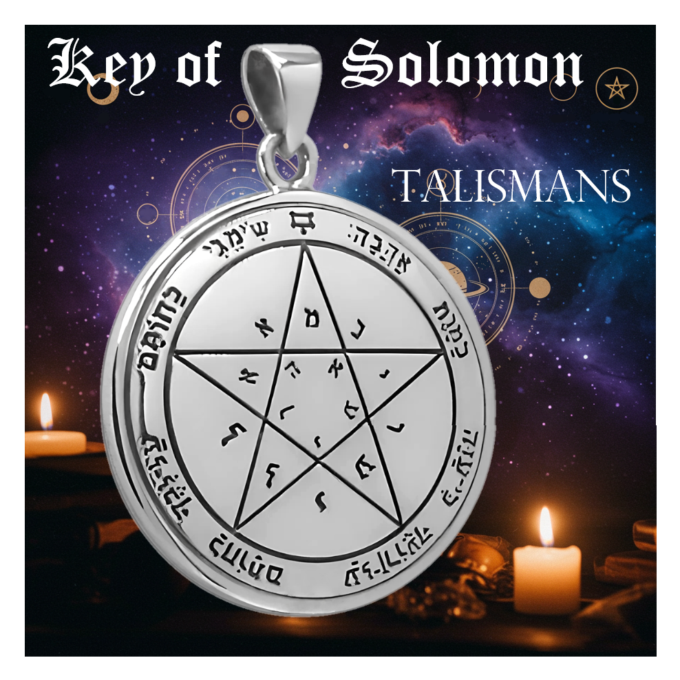 Unlock the ancient wisdom and power of the celestial with our Key of Solomon Talismans. Each piece in our collection, from Solomon's Seal Talisman Necklaces to Protective Sigil Pendants, is a beacon of esoteric knowledge. Woven with the potent magic of the occult, these talismans are more than just jewelry—they are a link to the profound sigils and pentacles of Solomon. Adorn yourself with these powerful symbols and feel the protective and empowering energies resonate with your inner witch. Perfect for those who walk the magical path, our Key of Solomon collection is a must-have for any witch's cabinet.