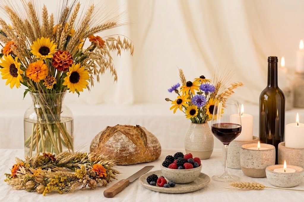 Wheel of the year season display for wiccans pagans witchy practitioners 